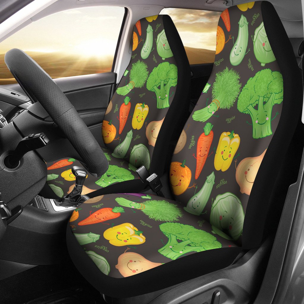 Vegan Funny Themed Design Print Universal Fit Car Seat Covers