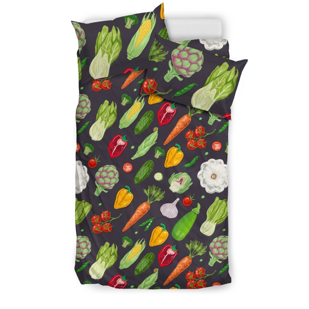 Vegan Pattern Themed Design Print Duvet Cover Bedding Set