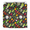 Vegan Pattern Themed Design Print Duvet Cover Bedding Set