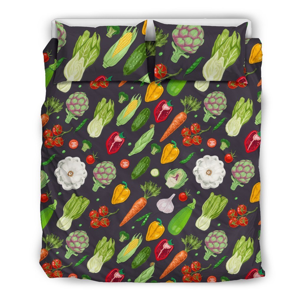 Vegan Pattern Themed Design Print Duvet Cover Bedding Set