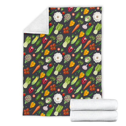 Vegan Pattern Themed Design Print Fleece Blanket