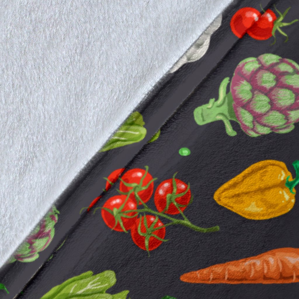Vegan Pattern Themed Design Print Fleece Blanket