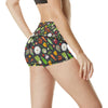 Vegan Pattern Themed Design Print High Waisted Spandex Shorts-JTAMIGO.COM