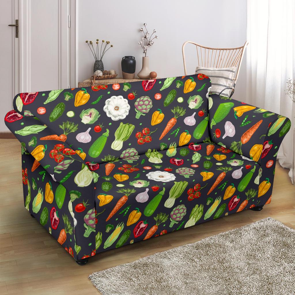 Vegan Pattern Themed Design Print Loveseat Slipcover-JTAMIGO.COM