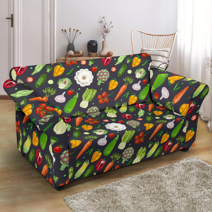 Vegan Pattern Themed Design Print Loveseat Slipcover-JTAMIGO.COM