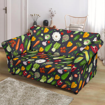 Vegan Pattern Themed Design Print Loveseat Slipcover-JTAMIGO.COM