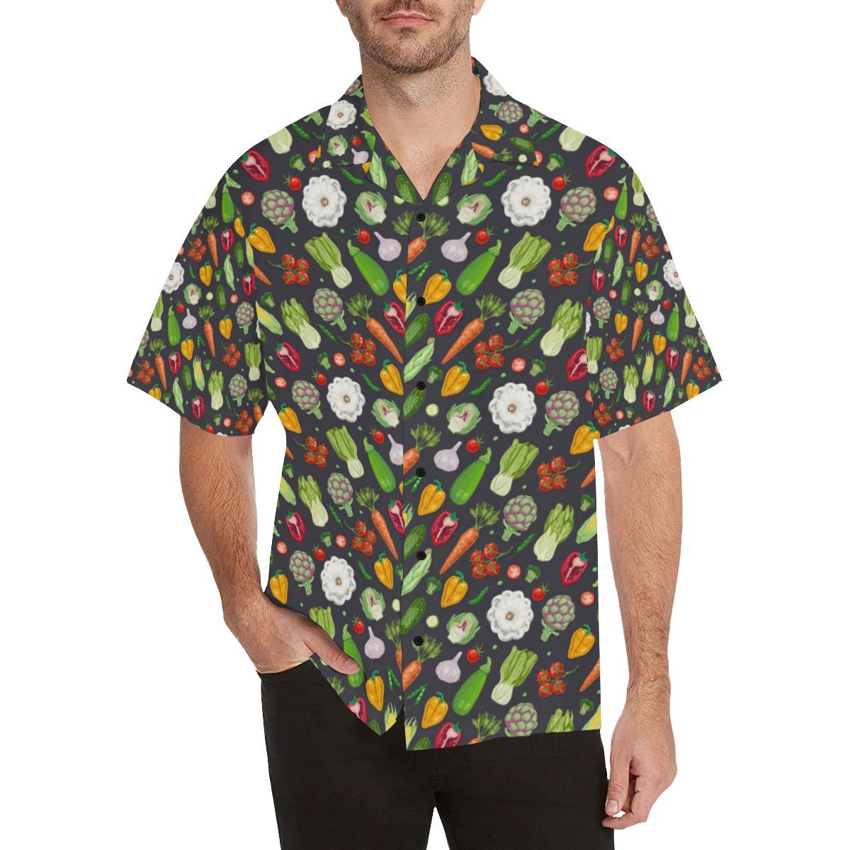 Vegan Pattern Themed Design Print Men Aloha Hawaiian Shirt