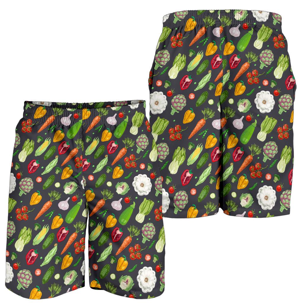 Vegan Pattern Themed Design Print Mens Shorts-JTAMIGO.COM