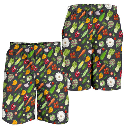 Vegan Pattern Themed Design Print Mens Shorts-JTAMIGO.COM