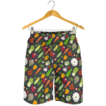 Vegan Pattern Themed Design Print Mens Shorts-JTAMIGO.COM