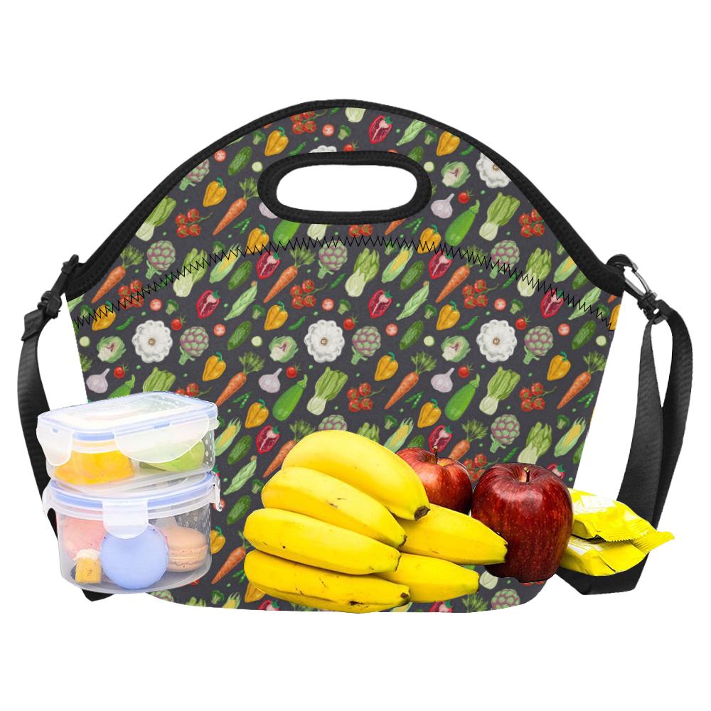 Vegan Pattern Themed Design Print Neoprene Lunch Bag (Model 1669)(Large)-JTAMIGO.COM