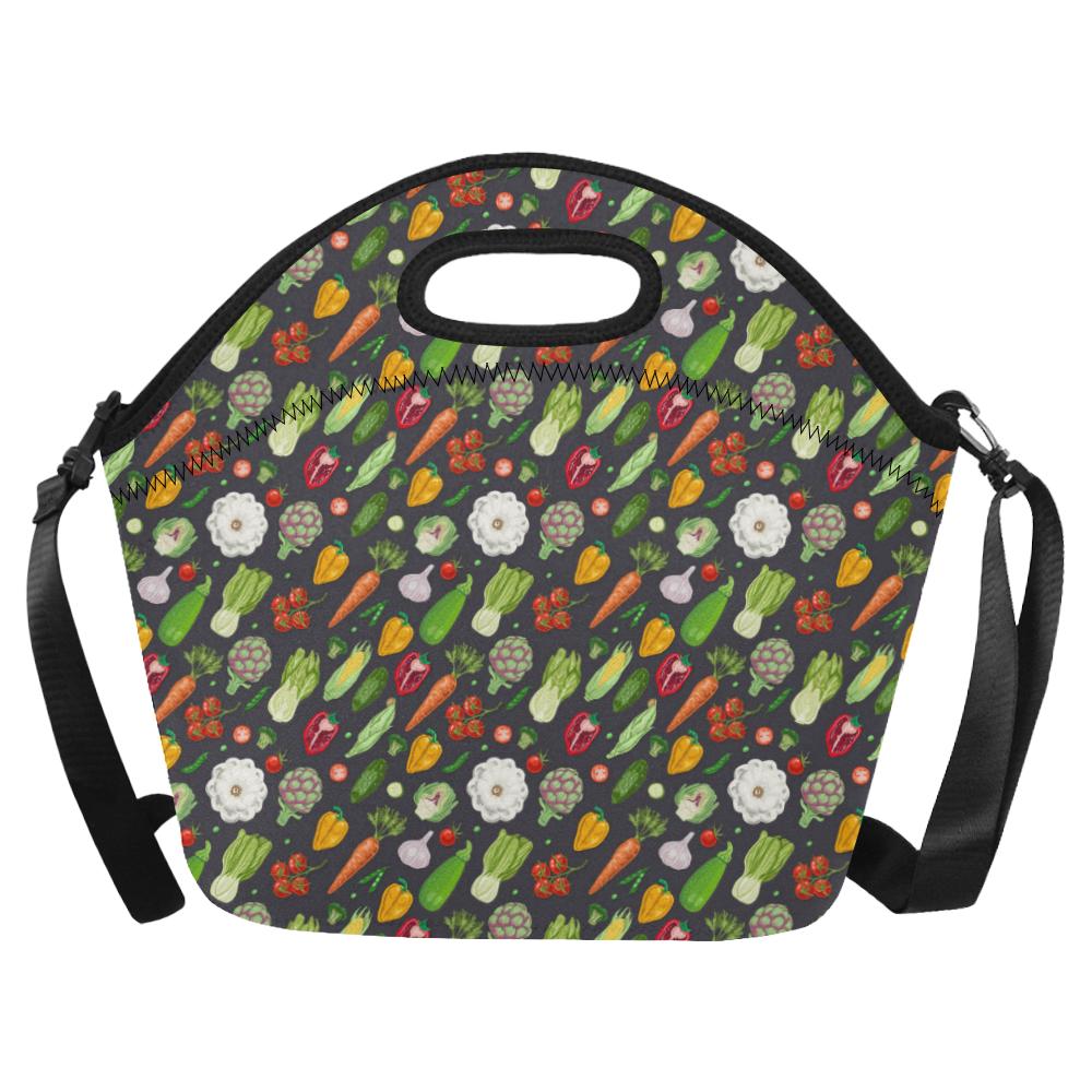 Vegan Pattern Themed Design Print Neoprene Lunch Bag (Model 1669)(Large)-JTAMIGO.COM