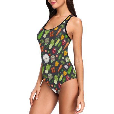 Vegan Pattern Themed Design Print One Piece Swimsuit-JTAMIGO.COM