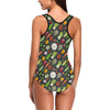 Vegan Pattern Themed Design Print One Piece Swimsuit-JTAMIGO.COM