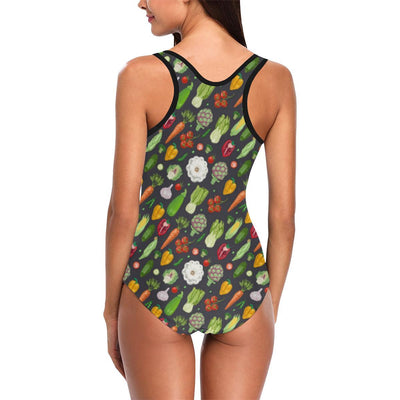 Vegan Pattern Themed Design Print One Piece Swimsuit-JTAMIGO.COM