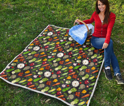 Vegan Pattern Themed Design Print Premium Quilt-JTAMIGO.COM