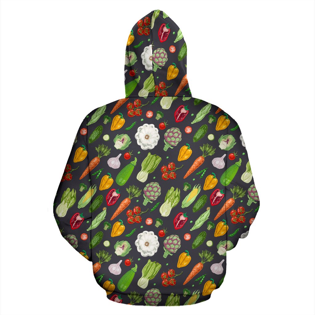 Vegan Pattern Themed Design Print Pullover Hoodie