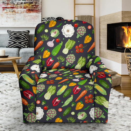 Vegan Pattern Themed Design Print Single Sofa Slipcover -JTAMIGO.COM