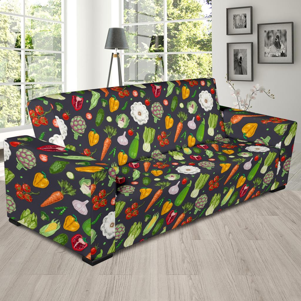 Vegan Pattern Themed Design Print Sofa Slipcover-JTAMIGO.COM