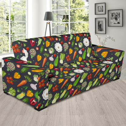 Vegan Pattern Themed Design Print Sofa Slipcover-JTAMIGO.COM