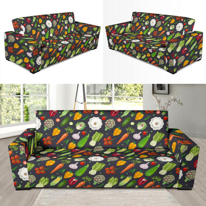 Vegan Pattern Themed Design Print Sofa Slipcover-JTAMIGO.COM