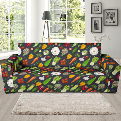 Vegan Pattern Themed Design Print Sofa Slipcover-JTAMIGO.COM