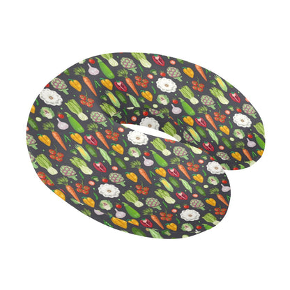Vegan Pattern Themed Design Print U-Shaped Travel Neck Pillow-JTAMIGO.COM
