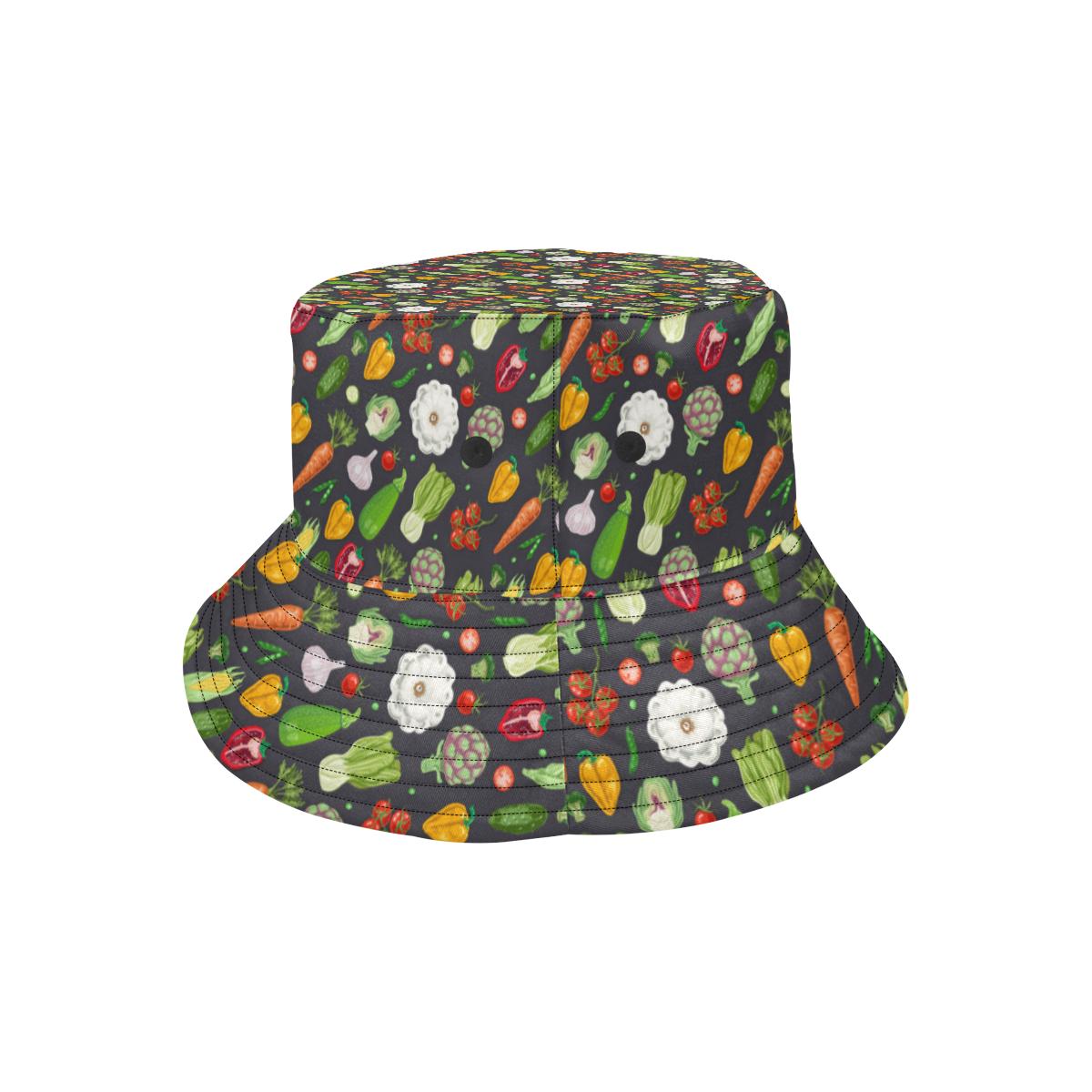 Vegan Pattern Themed Design Print Unisex Bucket Hat