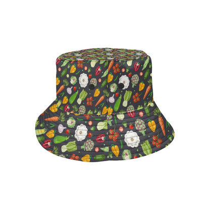 Vegan Pattern Themed Design Print Unisex Bucket Hat