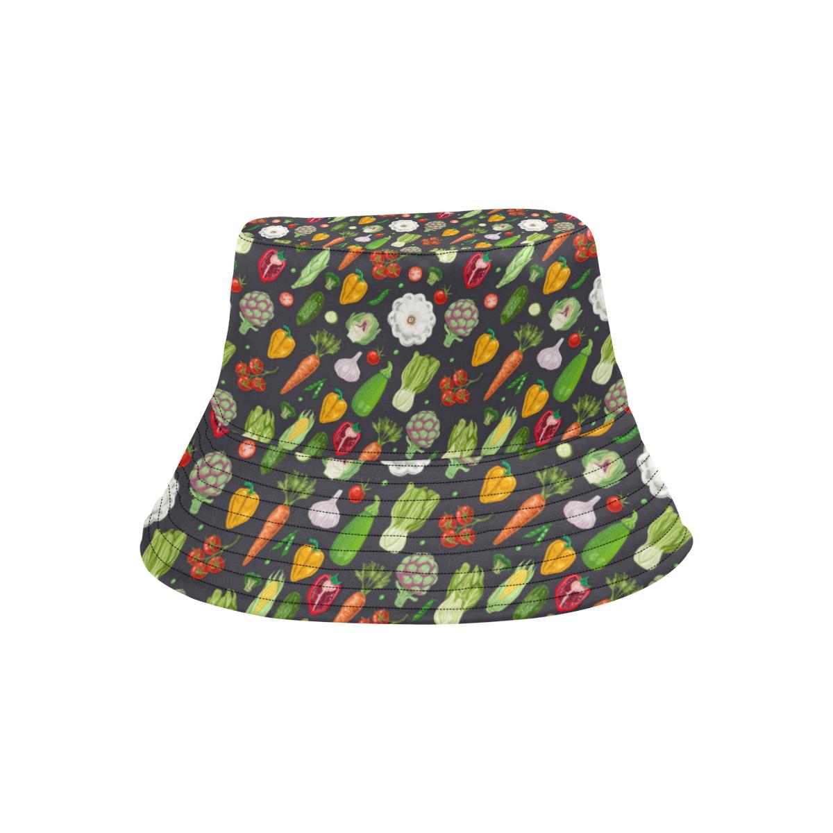 Vegan Pattern Themed Design Print Unisex Bucket Hat