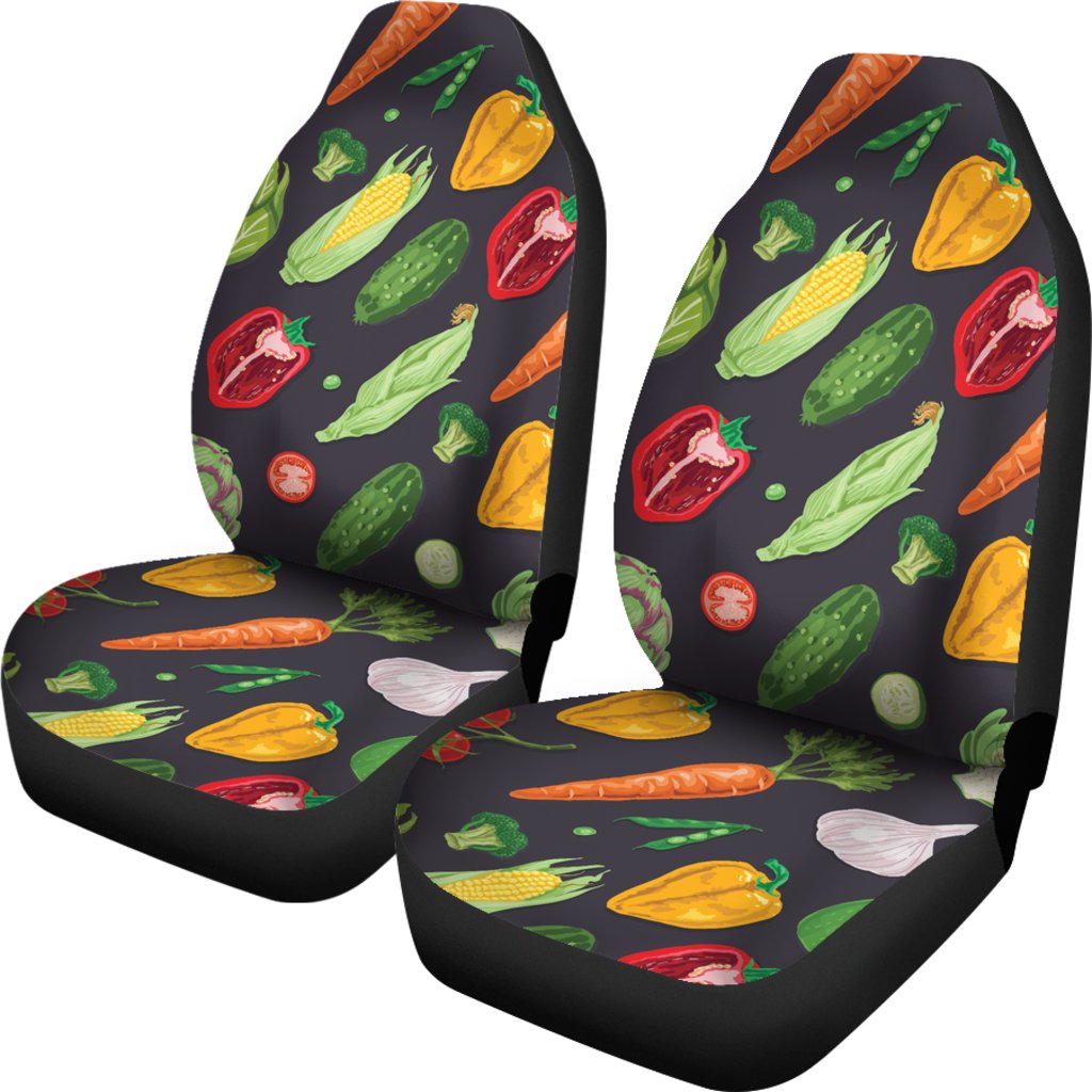 Vegan Pattern Themed Design Print Universal Fit Car Seat Covers
