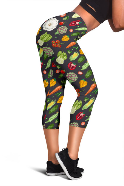 Vegan Pattern Themed Design Print Women Capris