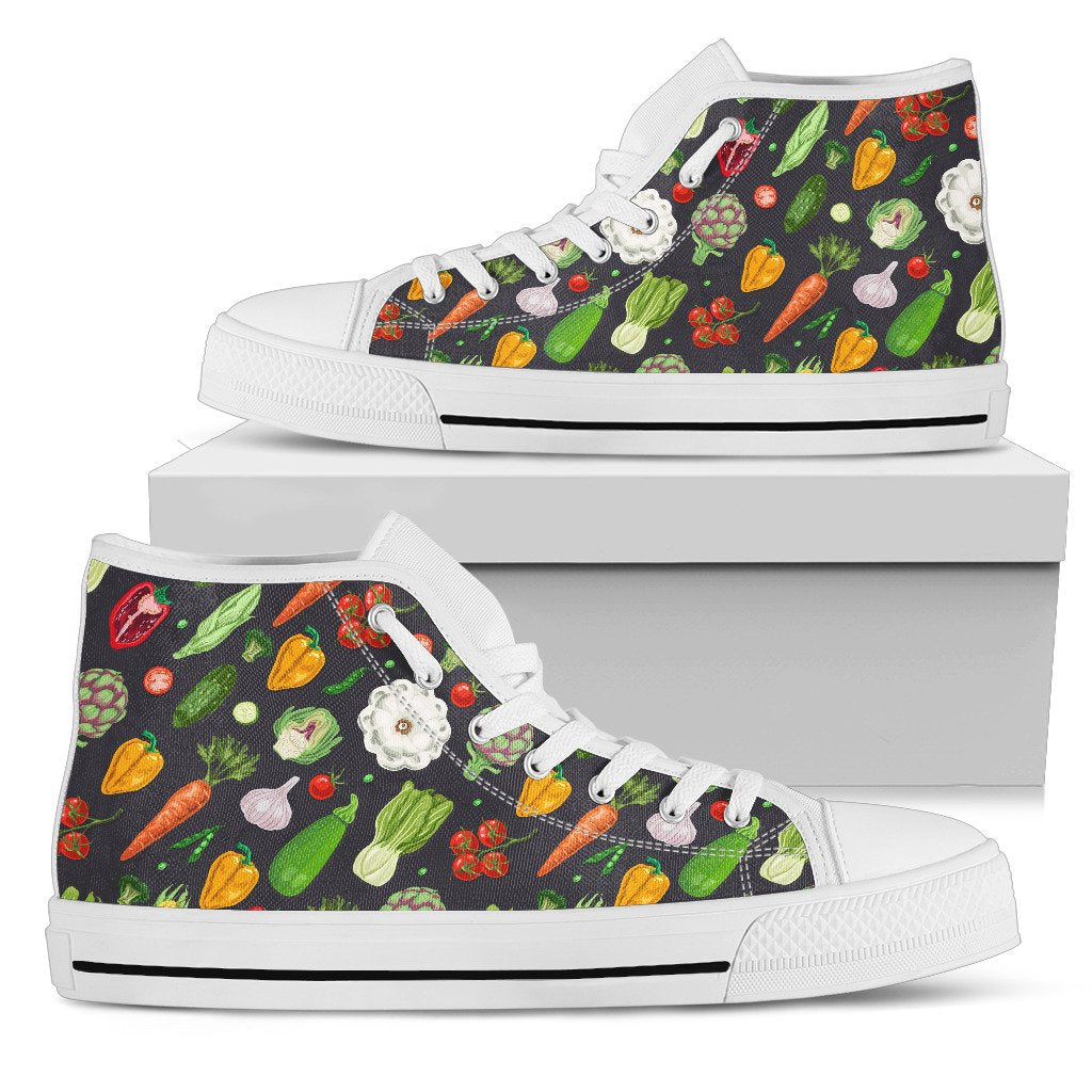 Vegan Pattern Themed Design Print Women High Top Shoes