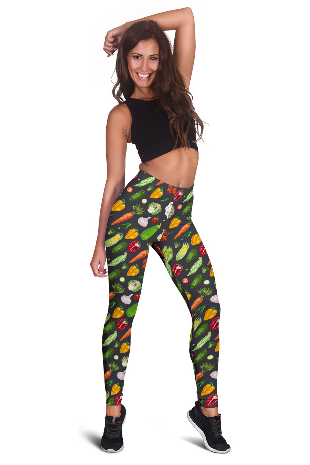 Vegan Pattern Themed Design Print Women Leggings