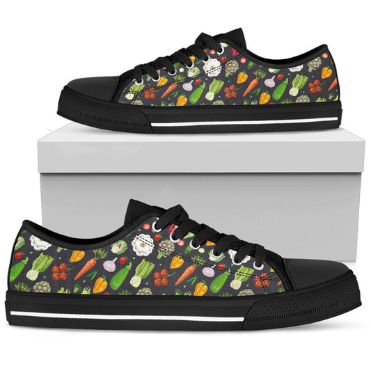 Vegan Pattern Themed Design Print Women Low Top Shoes-JTAMIGO.COM