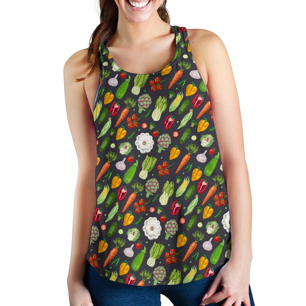 Vegan Pattern Themed Design Print Women Racerback Tank Top