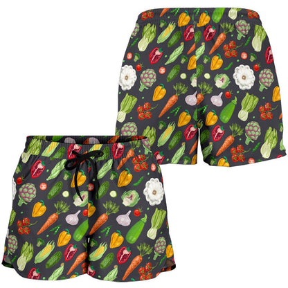 Vegan Pattern Themed Design Print Women Shorts-JTAMIGO.COM
