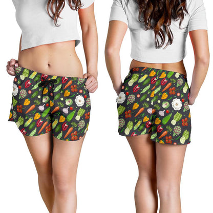 Vegan Pattern Themed Design Print Women Shorts-JTAMIGO.COM