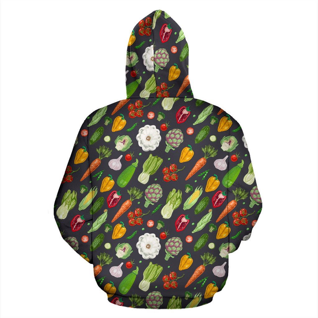 Vegan Pattern Themed Design Print Zip Up Hoodie