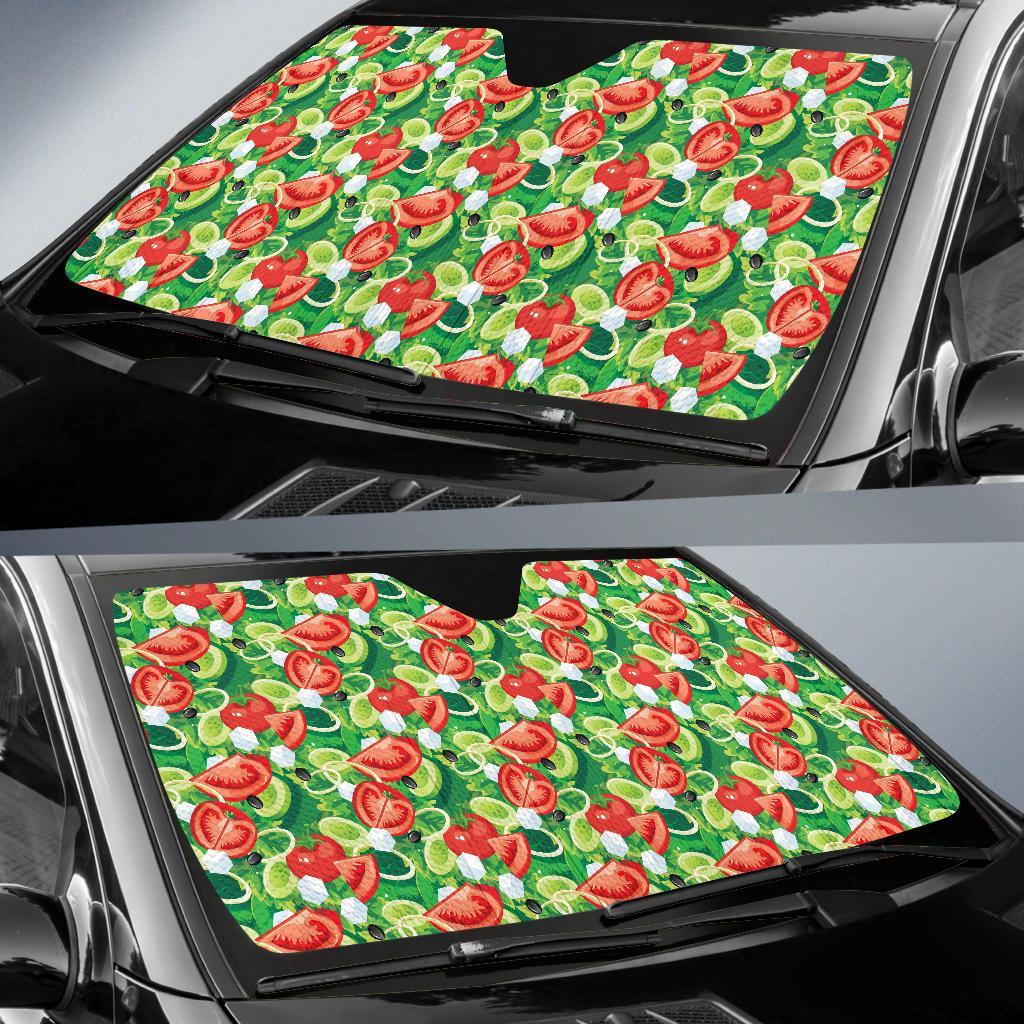 Vegan Salad Themed Design Print Car Sun Shade For Windshield