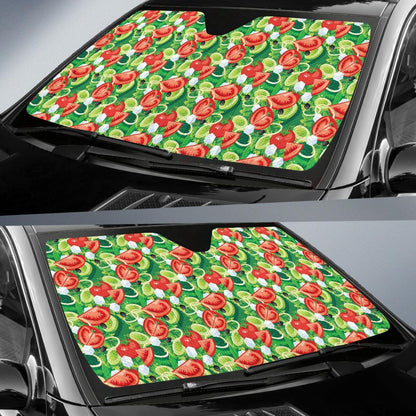 Vegan Salad Themed Design Print Car Sun Shade For Windshield