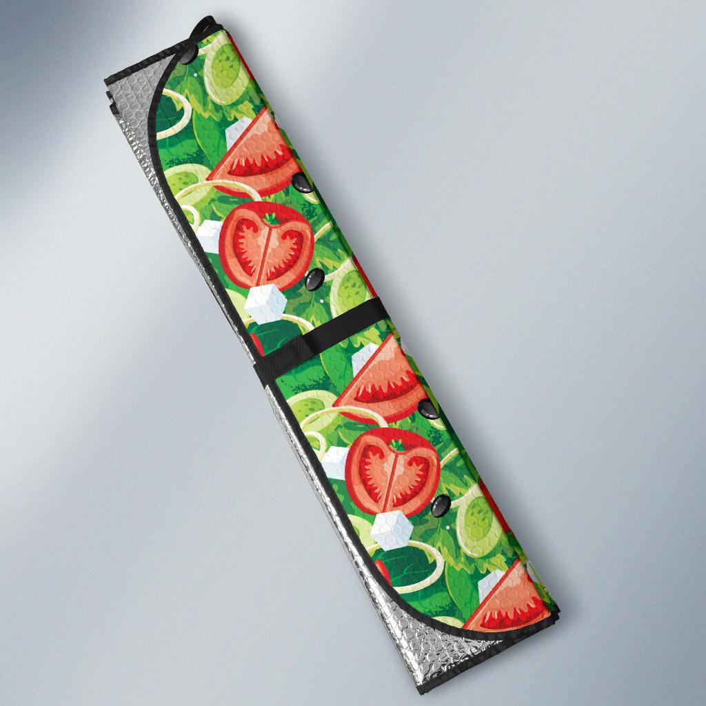 Vegan Salad Themed Design Print Car Sun Shade For Windshield