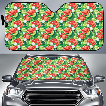 Vegan Salad Themed Design Print Car Sun Shade For Windshield