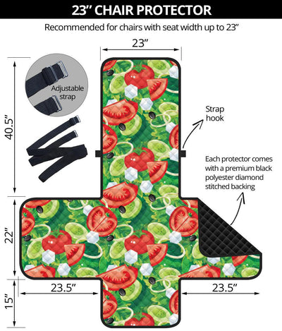 Vegan Salad Themed Design Print Chair Protector-JTAMIGO.COM