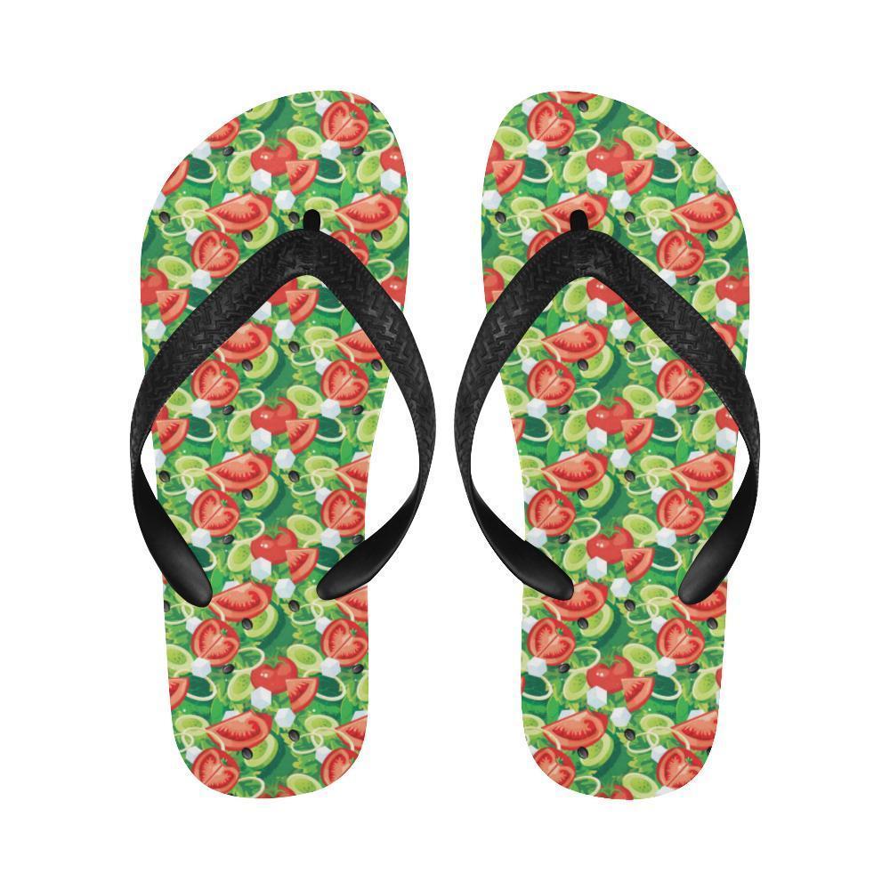 Vegan Salad Themed Design Print Flip Flops-JTAMIGO.COM