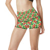 Vegan Salad Themed Design Print High Waisted Spandex Shorts-JTAMIGO.COM