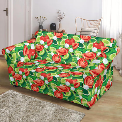 Vegan Salad Themed Design Print Loveseat Slipcover-JTAMIGO.COM