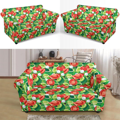 Vegan Salad Themed Design Print Loveseat Slipcover-JTAMIGO.COM