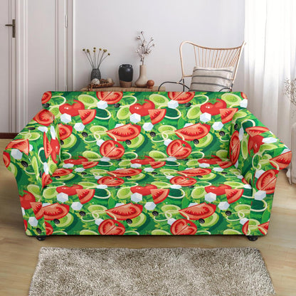 Vegan Salad Themed Design Print Loveseat Slipcover-JTAMIGO.COM