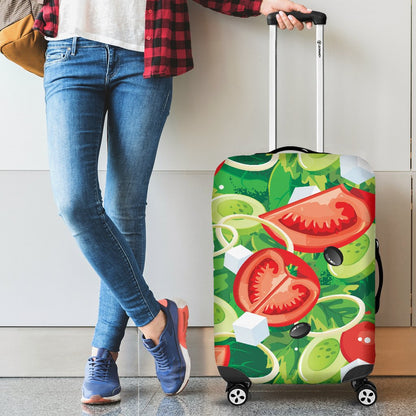 Vegan Salad Themed Design Print Luggage Cover Protector